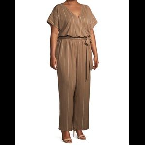 Terra & Sky Surplice Top Textured Jumpsuit NWT
